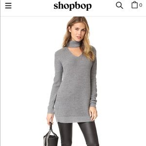 Mock neck cutout sweater
